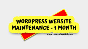 WordPress Website Maintenance 1 Month