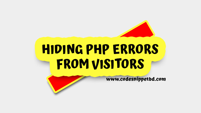 Code screen showing PHP error message hidden on a website